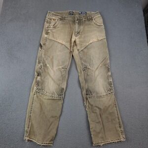 Kuhl The Law Pants Mens 34x32 Beige Canvas Distressed Workwear Cargo Outdoor